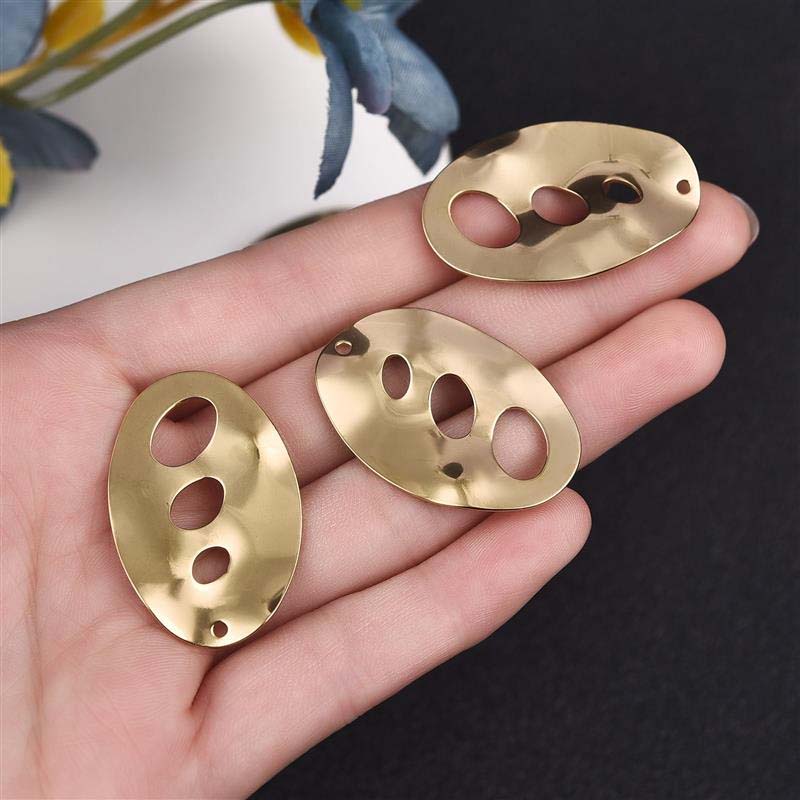 ピアス専門ショップGreen Piercingのステンレス製 DIY穴あきチャーム （オーバルビーンズ）1個 金色 ゴールド 銀色 シルバー 楕円形 3個 丸い 丸穴 穴開き クラフト 部品 金具 製作 ペンダントトップ パーツ ピアス アクセサリー DIY用 メンズ レディース 手作り ハンドメイド 修理 自分で作る 男性 女性｜アングル3