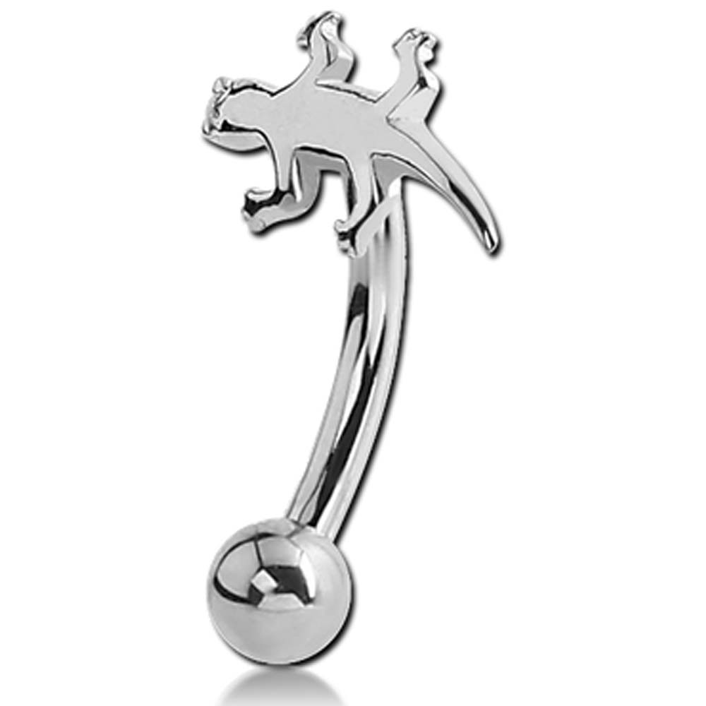 [ 16G 鼻 耳 臍 軟骨 口 ] リザード 16ゲージ 蜥蜴 とかげ トカゲ ボディピアス ロック ルーク ダイス スナッグ 臍ピアス ヘソピアス バナナバーベル カーブバーベル サージカルステンレス316 メンズ レディース アイブロー 眉 ボディーピアス プレゼント ペアルック