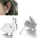 ハートラビット ステンレスピアス(1ペア)両耳 ファッションピアス うさぎ 兎 ウサギ 干支 バニー 兎 卯 動物 アニマル 男 女 銀色 シルバー メンズ レディース 男性 女性 20G 20ゲージ 耳 軟骨 キャッチピアス スタッドピアス 人気 プレゼント ギフト 彼女 彼氏 ステンレス