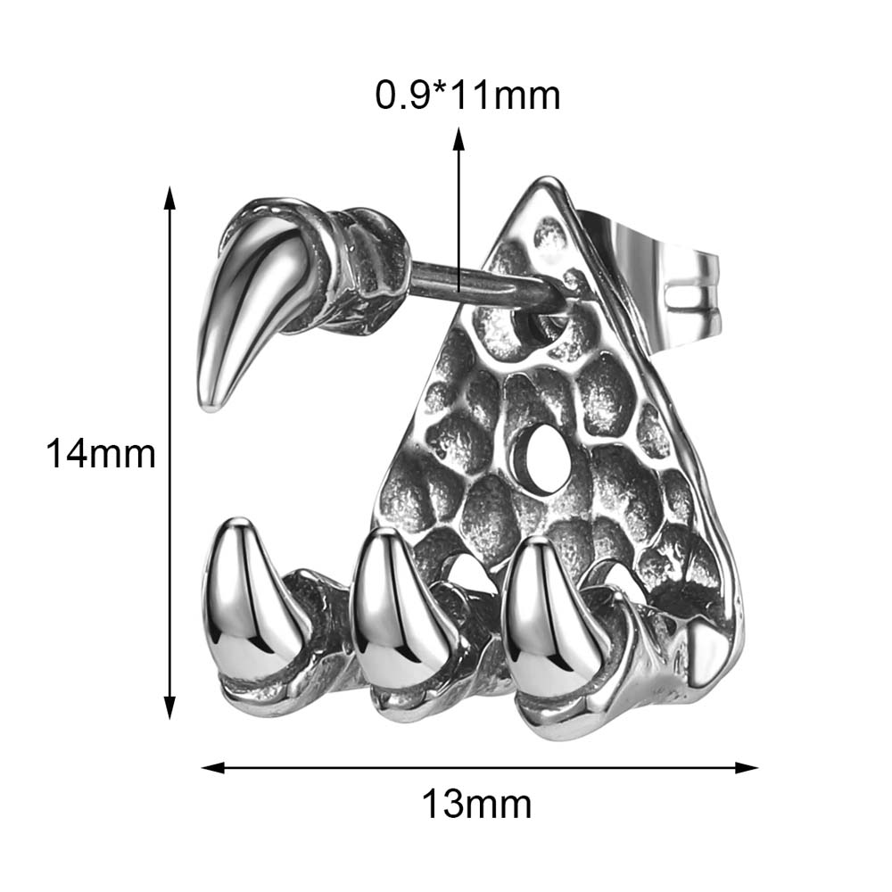 ビーストクロウステンレスピアス 1個販売 シルバー 銀色 20G 20ゲージ 鷲の爪 クロー バックキャッチピアス ジャケットピアス 面白い おもしろい 人気 彼氏 彼女 メンズ レディース 男 女 イーグル 獣 鷹 おしゃれ プレゼント ギフト クリスマス 個性的 耳 イヤーロブ パーツ