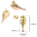 DIY ゴールドポット チャーム穴ありステンレスピアス 1ペア販売 キャッチ付き 金メッキ 金色 パーツ キャッチピアス 金具 手作り ピアス作り ハンドメイド ポスト クラフト 製作 自作 部品 メンズ レディース 付け替え つけかえ スペア 風船 壺 ツボ バルーン 縞 ユニーク(4)