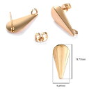 DIY ゴールドスピア チャーム穴ありステンレスピアス 1ペア販売 キャッチ付き 金色 パーツ キャッチピアス 金具 手作り ピアス作り ハンドメイド ポスト ...
