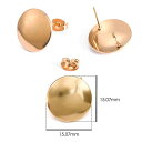 DIY ゴールドビッグラウンド チャーム穴ありステンレスピアス 1ペア販売 キャッチ付き 金色 パーツ キャッチピアス 金具 手作り ピアス作り ハンドメイド ...