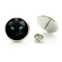 楽天ピアス専門ショップGreen Piercing14mm カボションピアス （黒猫） 1ペア 両耳 猫 黒ネコ クロネコ くろねこ アニマル 動物 丸型 丸い カボーション 20G 20ゲージ 20g ファッションピアス スタッドピアス キャッチピアス メンズ レディース プレゼント 結婚式 クリスマス 誕生日 入学式 夏休み 大きめ おしゃれ