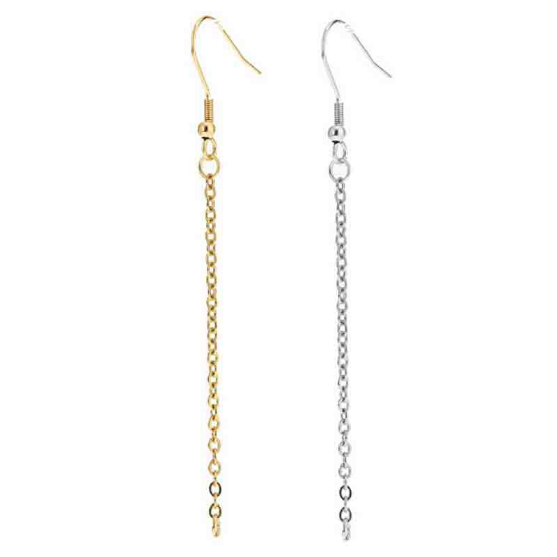 DIY用 マルカン付きチェーンピアスフックピアスパーツ 1個販売 ステンレスピアス アメリカンピアス 20G 20ゲージ用 揺れる ハンドメイド 自作 製作 ク...