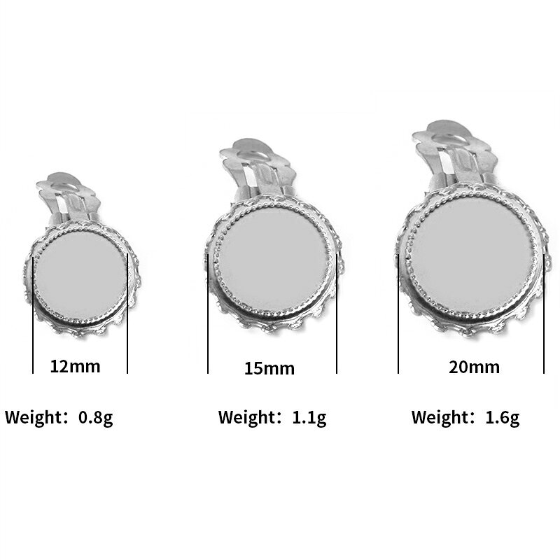 ピアス専門ショップGreen Piercingの[12mm用 15mm用 20mm用] カボション用 クラウンミール皿 丸皿ステンレスDIYイヤリングパーツ 1個販売 クリップパーツ カメオ イヤーカフ フェイクピアス 手作り ハンドメイド ノンホールピアスパーツ 金具 クラフト 自分で作る オリジナル 製作 メンズ レディース 王冠 台座｜アングル3