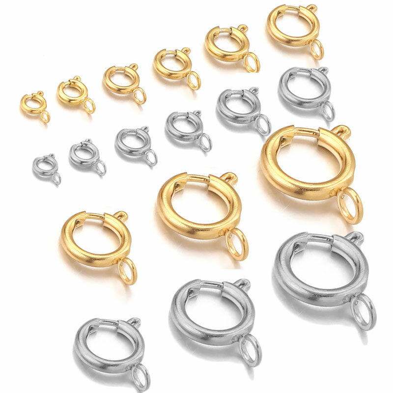 丸型 ステンレス製 引き輪パーツ 1個 引輪 DIY カニカン カニ冠 かにかん ネックレス ブレスレット アンクレット トメグ とめぐ 止め金 留金 チャーム...