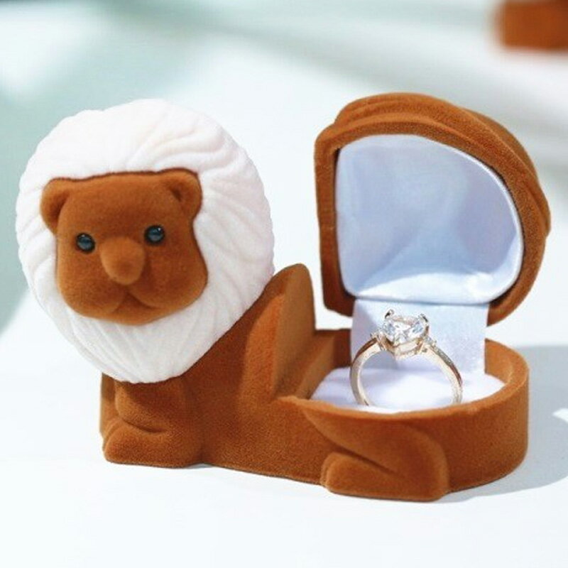 ライオン リングボックス 1個 ギフトボックス 獅子 レオ らいおん しし座 獅子座 動物 アニマル 動物園 可愛い ジュエリーケース 包装 ラッピング用品 ベ...