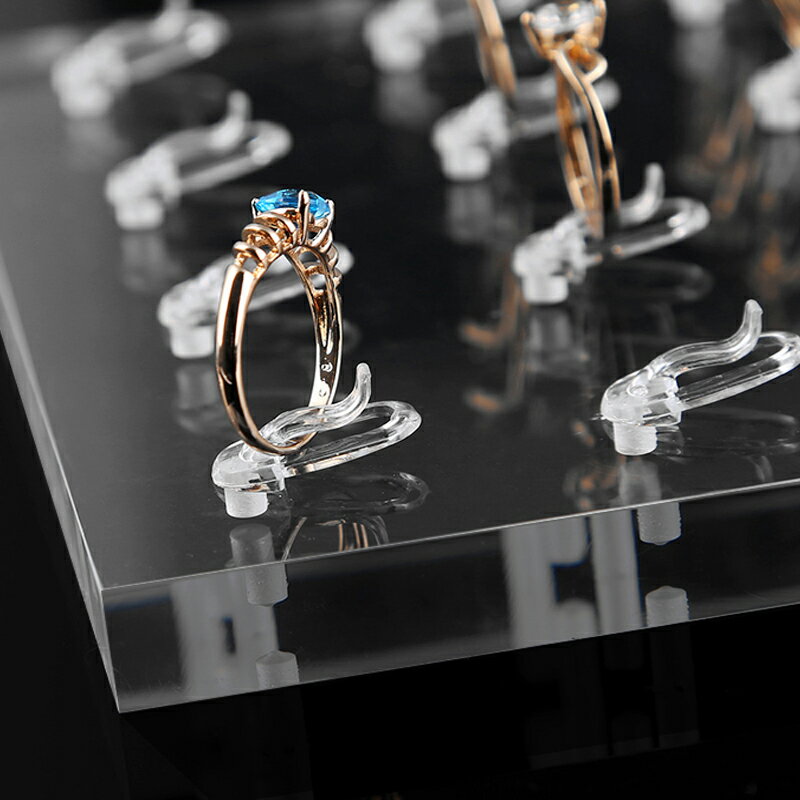 16クリップ ショーケース用 リングスタンド(指輪16本用) 1個販売 クリア 透明 指輪 ディスプレイ 立て アクリル 樹脂 店舗用 撮影用 指輪たて リング...