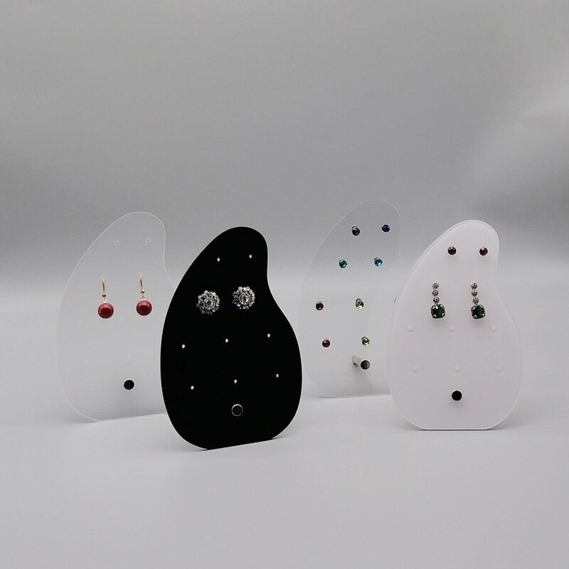 10ホール アクリルピアススタンド 1個ショーケース ブラック 透明 黒色 クリア ホワイト 白色 プラスティック プラスチック ピアスたて ディスプレイ 10...