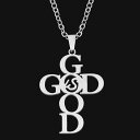 GOD & GOOD クロスステンレスネックレス(55cmのステンレスチェーン付き) ボールチェーン ネックレスチェーンつき ペンダントトップ サージカルステン...