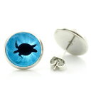 14mm カボションピアス (ウミガメ) 1ペア 両耳 タートル 海亀 うみがめ 海がめ ハワイアンジュエリー風 ダイバー シュノーケリング 丸型 丸い カボーション 20G 20ゲージ 20g ファッションピアス スタッドピアス キャッチピアス メンズ レディース プレゼント 誕生日 入学式