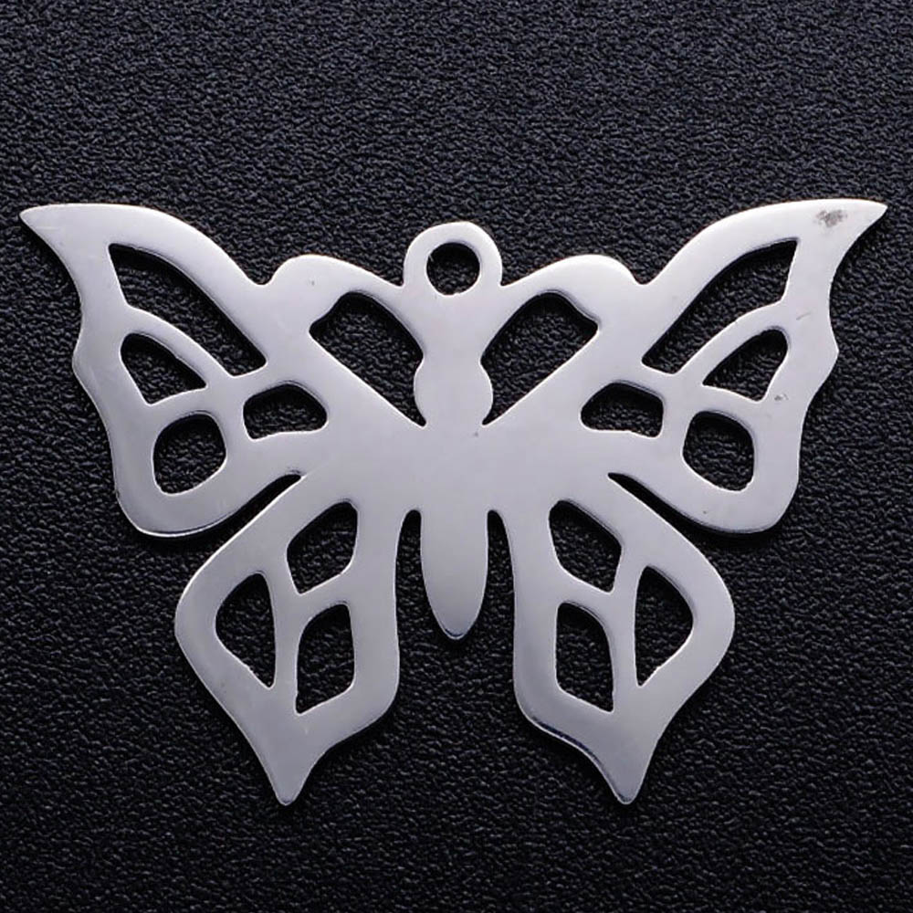 バタフライ ステンレスパーツ1個 ちょうちょう 蝶々 チョウチョウ 昆虫 アゲハ 蛾 綺麗 大人 おしゃれ 可愛い かわいい ペンダント トップ アクセサリー ...