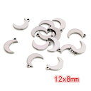 スモールムーンステンレスパーツ 1個販売 サージカルステンレス316L ペンダントトップ ネックレス ピアス ブレスレット アクセサリー ボディピアス チャーム...