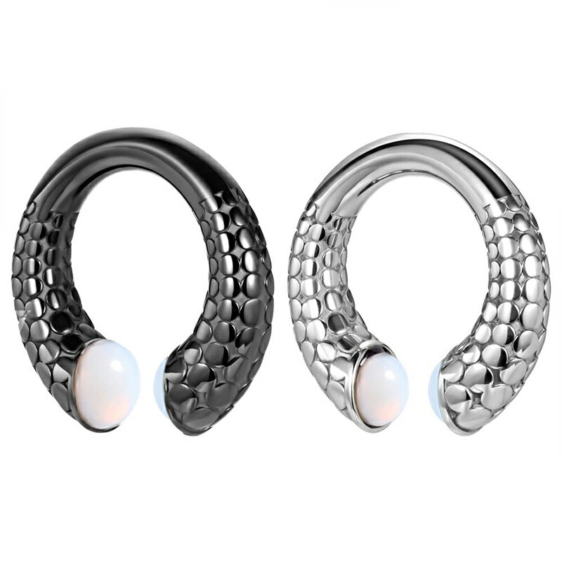 [2G ボディピアス] スネイクスキンストーン ウエイト ボディーピアス 2ゲージ 1個 C型 リング型メンズ ..