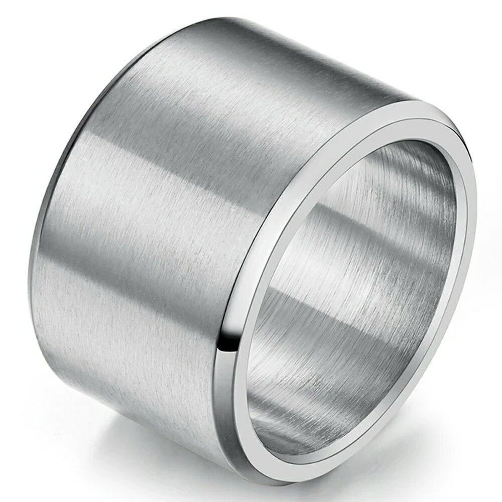 ワイドマッドステンレスリング(RCT048) サイズ/15号/18号/28号 銀色 シルバーカラー 定番 シンプル プレーン 指輪 サージカルステンレス316L...