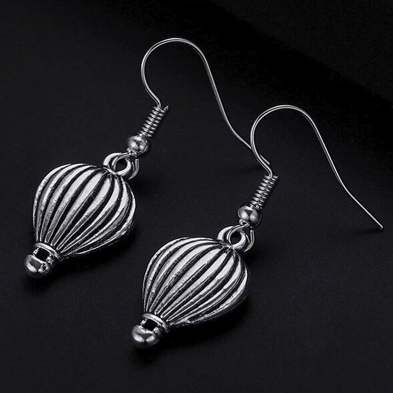 Hot air balloon stainless steel earring / sold individually (one earring) Surgical stainless steel 316L Men's and Women's dangling hook earring charm 20G 20 gauge Fashion earring 20g Popular Men Women Gift Funny Balloon Hot air balloon Competition Boys Girls Present Interesting Funny