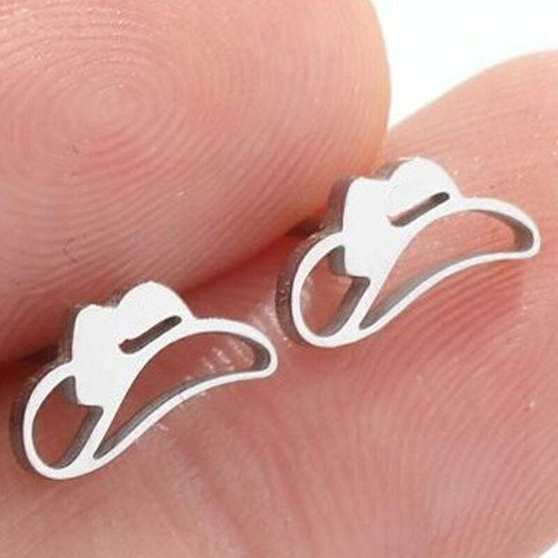 テンガロンハット ステンレスピアス/1ペア 両耳 ファッションピアス 帽子 ぼうし ボウシカウボーイハッ..