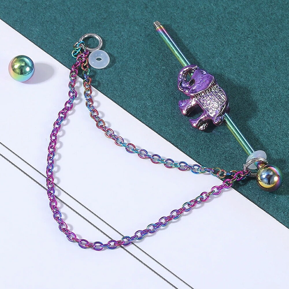 SS　ボディピアス　サージカルステンレス　★スター付きシングルフレアイヤーレット　【 6G】★メール便翌日到着300円★