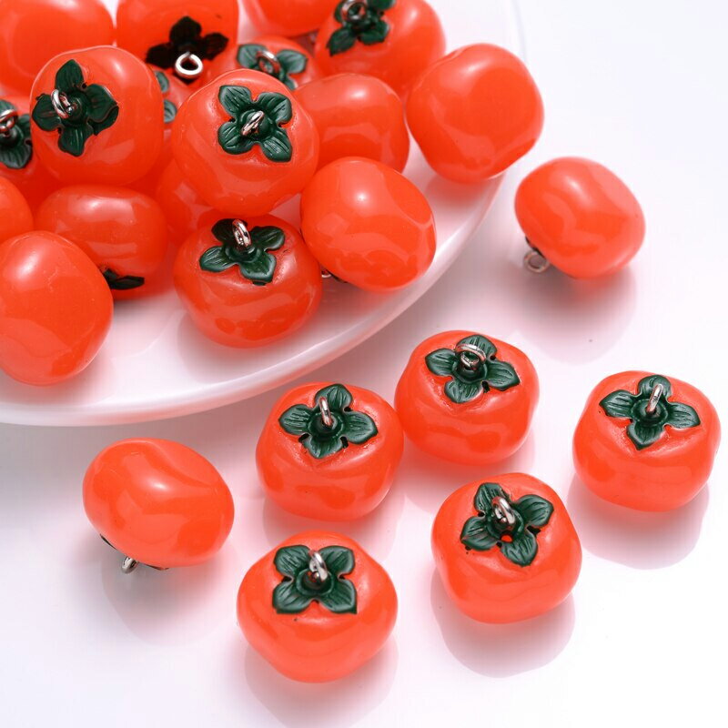 柿 アクリルパーツ/1個販売 DIY クラフトパーツ 面白い おもしろい プラスティック 食品サンプル 部品 ハンドメイド 3D 立体 ピアス イヤリング デコ...