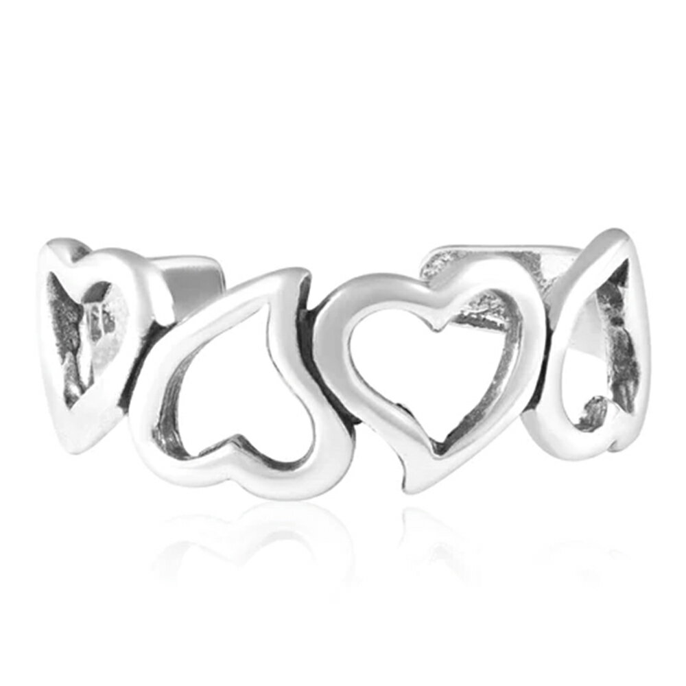 ハートインハート トゥリング 1個販売 オープンハート 可愛い シルバー925 スターリングシルバー シルバーリング 足の指輪 トーリング 足のリング ピンキー...