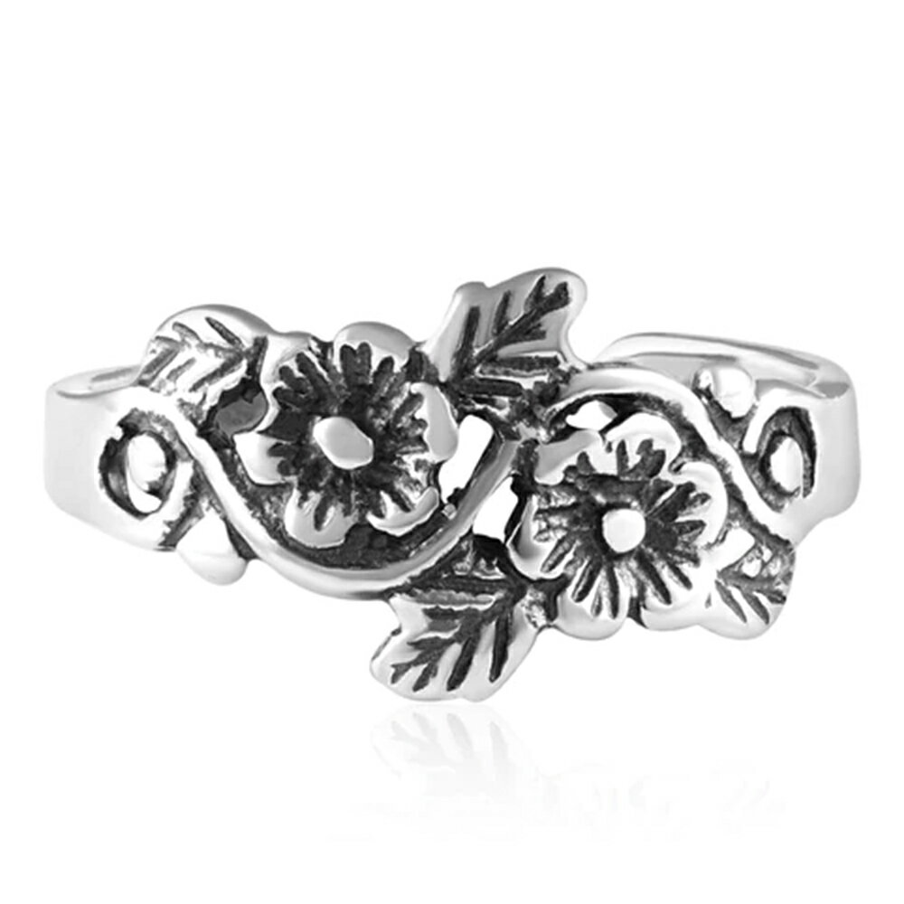 フラワーリーフ トゥリング 1個販売 花 草 蔦 つた ツタ シルバー925 スターリングシルバー シルバーリング 足の指輪 トーリング 足のリング ピンキーリング フリーサイズ レディース メンズ ファランジリング トオリング 小さい 小指 関節 指先 小さめ トウリング