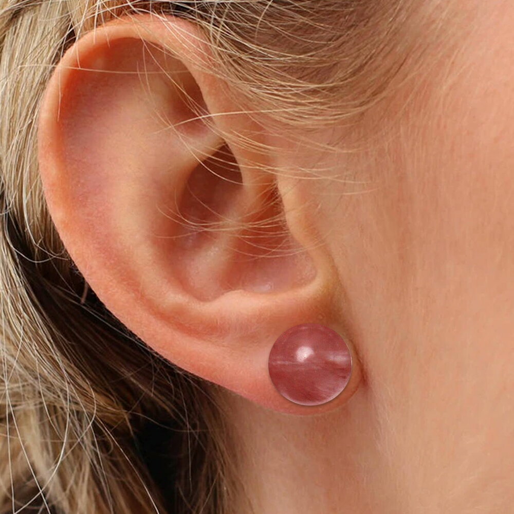 [0G 8mm 天然石 ボディーピアス] マッシュルーム天然石プラグ(ウオーターメロンレッドストーン) ボディピアス 1個販売 金属アレルギー対応 メンズ レディース ダブルフレア 耳 軟骨 パワーストーン プレゼント 0ゲージ 8ミリ キノコ型 きのこ型 拡張 ストーン 誕生石 赤色