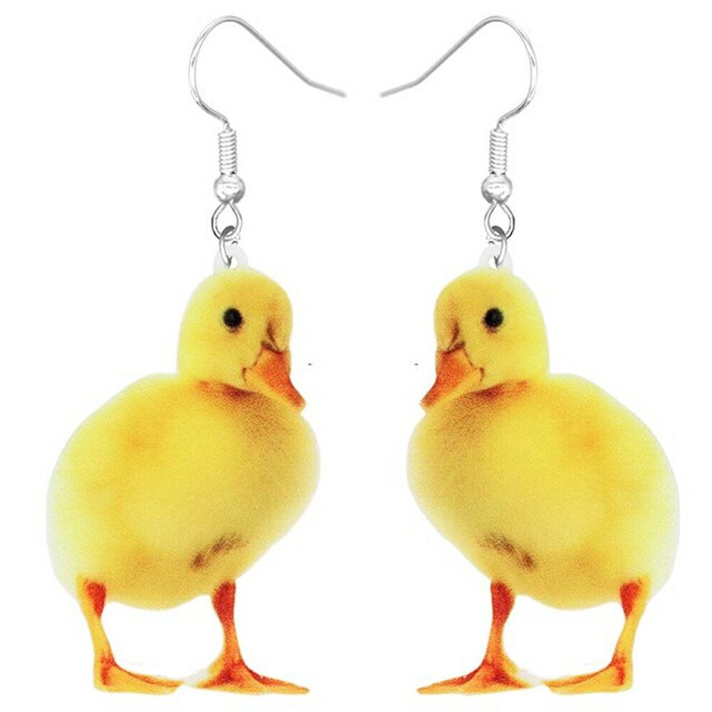 アヒルのヒナ リアルステンレスピアス/1ペア販売 20G 20ゲージ アヒルの子 ガチョウ 雛 ひな 鳥 ひよこ ヒヨコ ペット アニマル 動物園 年末年始 かわいい ペット サージカルステンレス316L メンズ レディース 揺れる フックピアス アメリカンピアス アクリル プレゼント