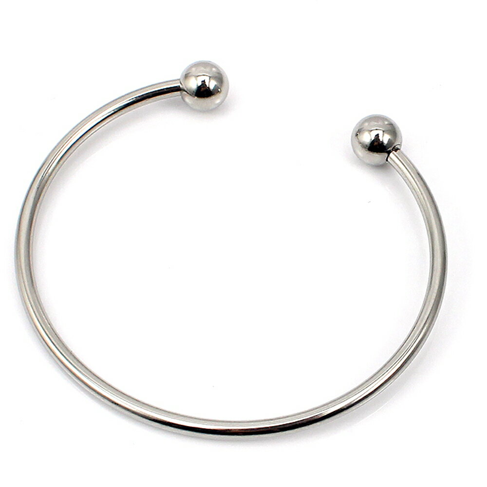 ダブルビーズステンレス バングル アームレット 腕輪 サージカルステンレス316L メンズ レディース 腕輪 手首 アクセサリー 二の腕 フリーサイズ 腕 ブレ...