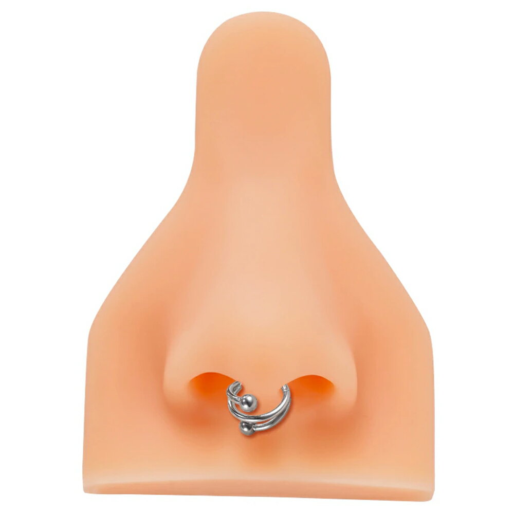 [16G チタングレード23 ボディピアス] G23チタン製スパイラルクリッカー（ボール） 16ゲージ セグメント コンク ダイス ロック 軟骨 耳 鼻 ノーズピアス セプタム シームレス シルバー 銀色 メンズ レディース ツイストバーベル 面白い リング型 ワンタッチ 男性 女性 人気