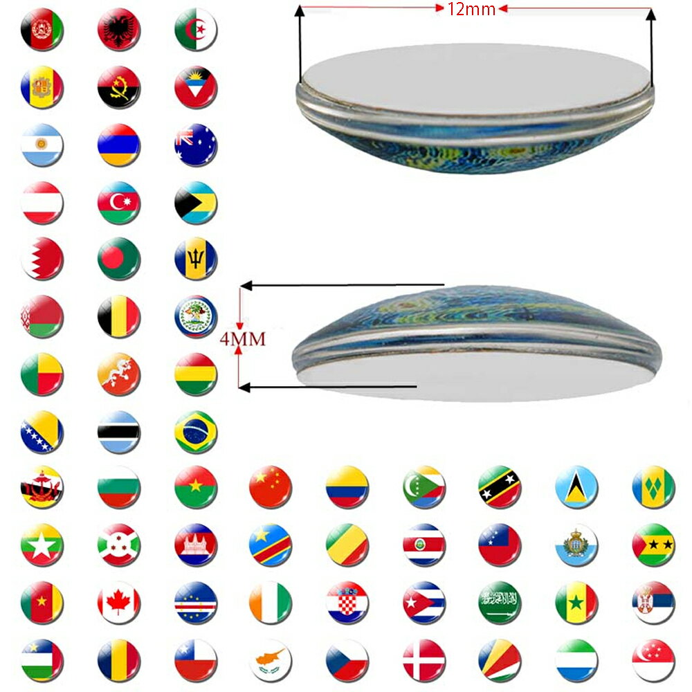 12mm 国旗カボションガラスパーツ/1