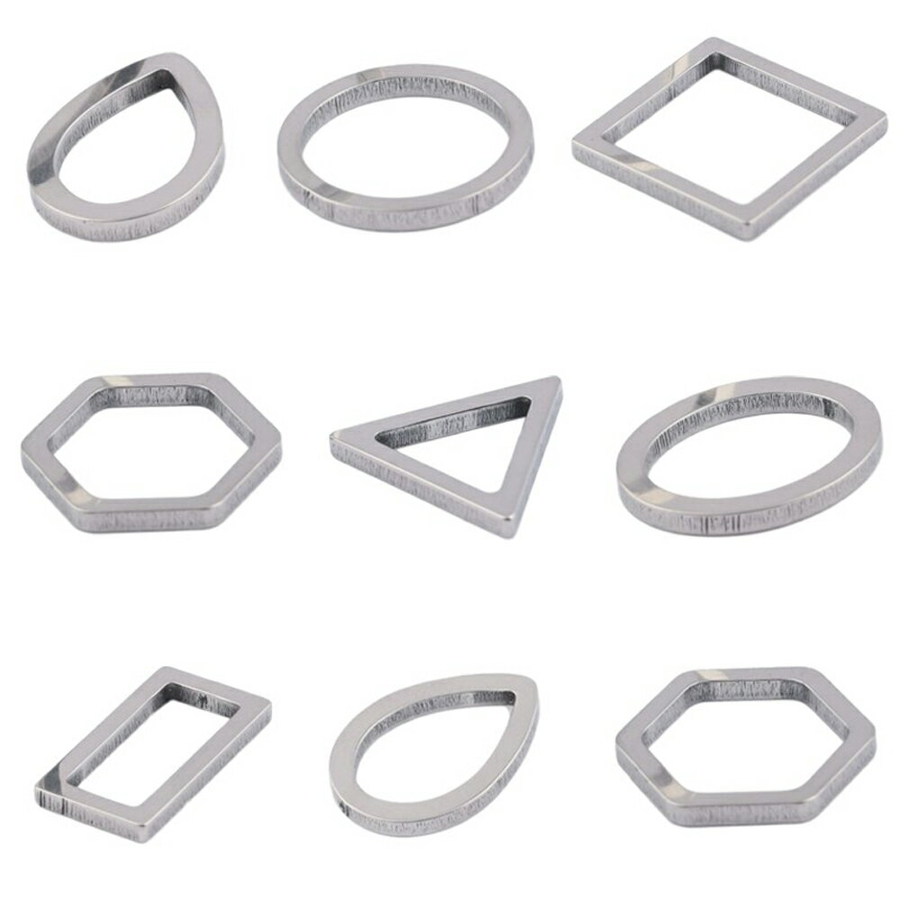 フレーム ステンレスパーツ 1個販売 ティアードロップ 涙 滴 ラウンド 丸型 四角形 スクエア 六角形 ヘ..