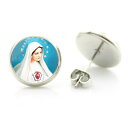 14mm カボションピアス (マリア様) 1ペア 十字架 絵画 神様 キリスト 聖母マリア 教会 新婦 神父 修道士 シスター 新郎 ウエディング 祝福 ブライ...