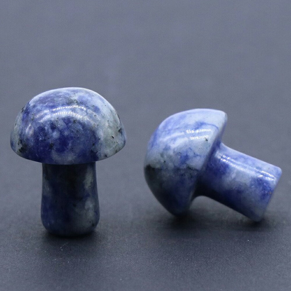 [0G 8mm 天然石 ボディーピアス] マッシュルーム天然石プラグ(ブルーソーダライト)...
