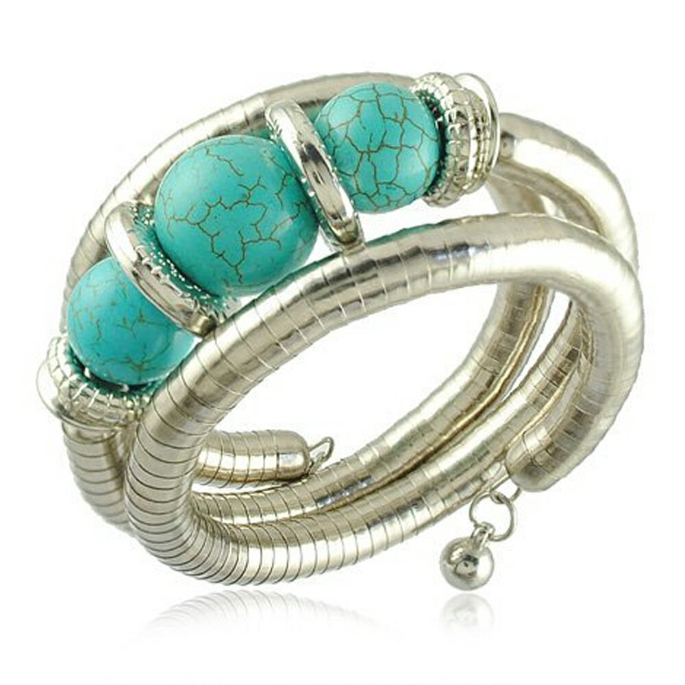 ターコイズラップバングル(アイダホ) トルコ石 天然石 インディアンジュエリー ボヘミアン 腕輪 アームレット メンズ レディース 二の腕 手首 ブレスレット ...