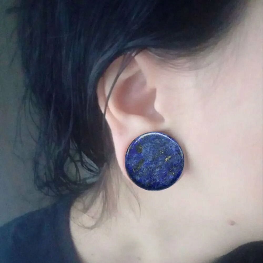 [ 2G 0G 00G 13mm 14mm 16mm 20mm 天然石 ボディピアス ]ラピスラズリプラグ 1個販...