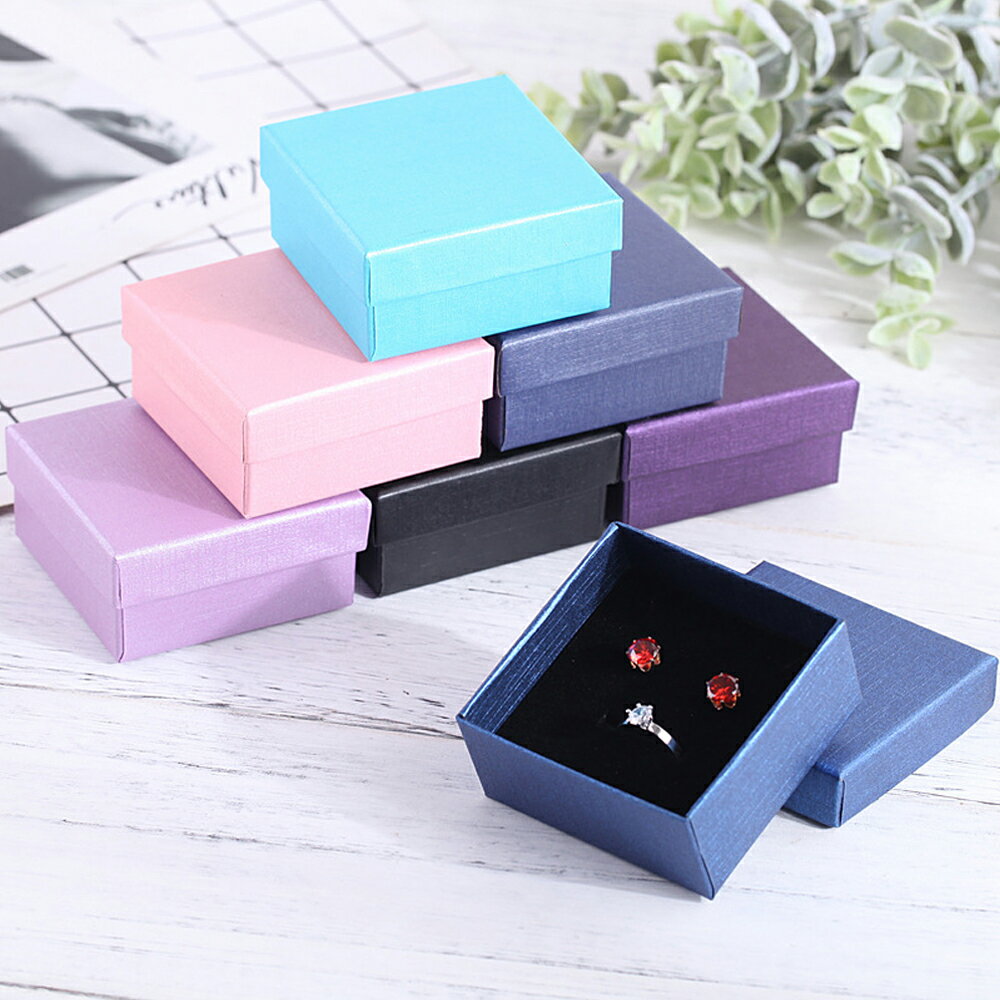 ペーパーラッピングボックス(9cmx9cm) 1個販売 ブルー パープル ピンク ブラック ...