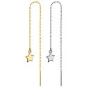 シャイニングスターステンレスチェーンピアス 1個販売 つけっぱなし 鎖 クサリ ステンレスピアス 20ゲージ 20G 耳 メンズ レディース 揺れる 結婚式 デ...