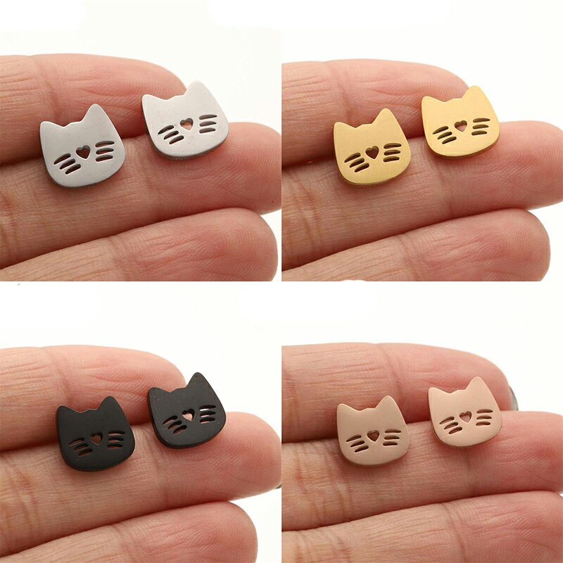 不思議ねこステンレスピアス両耳ファ...