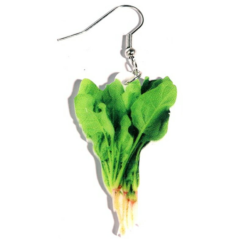 ほうれん草 リアルステンレスピアス 1個販売 20G 20ゲージ 八百屋 農家 野菜 ベジタブル ホウレンソウ ..