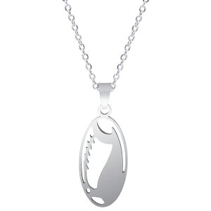 ラグビーボールステンレスネックレス(50cmのステンレスチェーン付き) アズキネックレスチェーンつき ペンダントトップ サージカルステンレス316L メンズ レディース チョーカー スポーツ 男子 女子 ギフト 部活 クラブ アメリカンフットボール アメフト ラガーマン