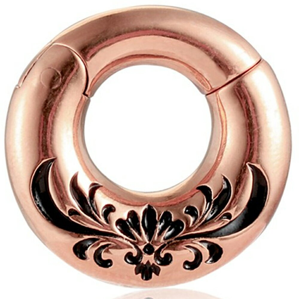 [ 2G ステンレス リング型 ] ピンクゴールドトライバルマグネットクリッカー ボディピアス 2ゲージ ヒ..