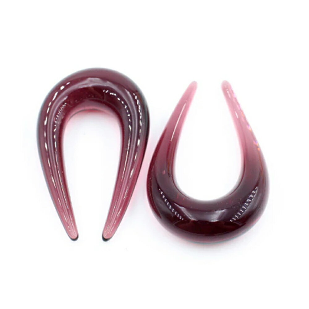 [ガラス製 ボディピアス 2G 0G 00G] U字型ガラスフック ボディーピアス メンズ レディース 金属アレルギー対応 男性 女性 プレゼント ギフト 彼氏 彼女 6ミリ 8ミリ 10ミリ 拡張 フック型 ホワイト グリーン ブルー パープル ブラック クリア 透明 白色 黒色 緑色 青色 紫色