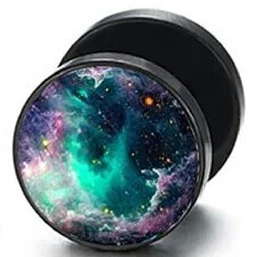 [16G ボディピアス] ブラックフェイク ストレートバーベル(メテオ) 1個販売 宇宙 ...