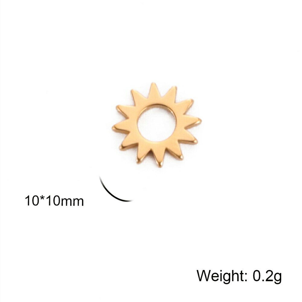 [ No.1 ]スモールステンレスチャームパーツ（サンフレア）1個販売 太陽 ギア ギザギザ ペンダントトップ ネックレス ブレスレット アクセサリー ボディピアス イヤリング イヤーカフ メンズ レディース 手作り 作る 製作 修理 部品 クラフト 金具 2
