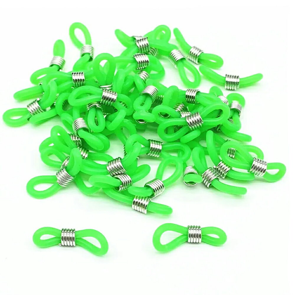 ラバーループコネクターパーツ(グリーン)/1個販売 緑色 ゴムパーツ シリコン メガネやサングラスとネックレスをつなぐ ジョイントパーツ ニップルクリップ 部品...