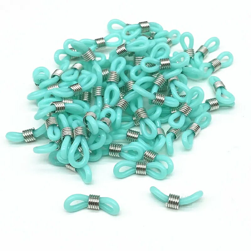 ラバーループコネクターパーツ(ターコイズブルー)/1個販売 ゴムパーツ シリコン メガネやサングラスとネックレスをつなぐ ジョイントパーツ ニップルクリップ 部...