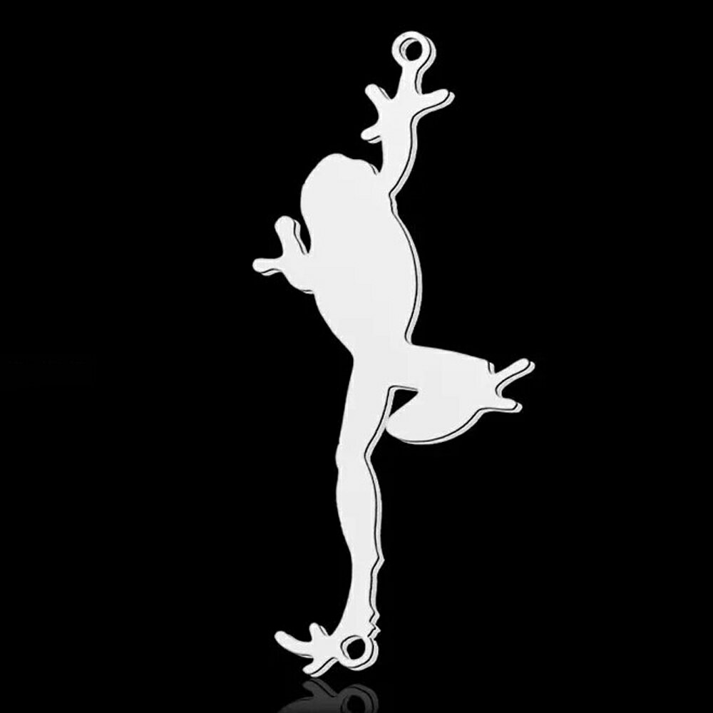 ジャンプフロッグ ステンレスパーツ 1個販売 かえる 蛙 カエル アマガエル コネクター コネクト つなぐ ジョイント ハロウィーン チャームパーツ メンズ レディース 部品 金具 DIY ペンダントトップ アクセサリーチャーム ピアス クラフト 手作り ネックレス ハンドメイド