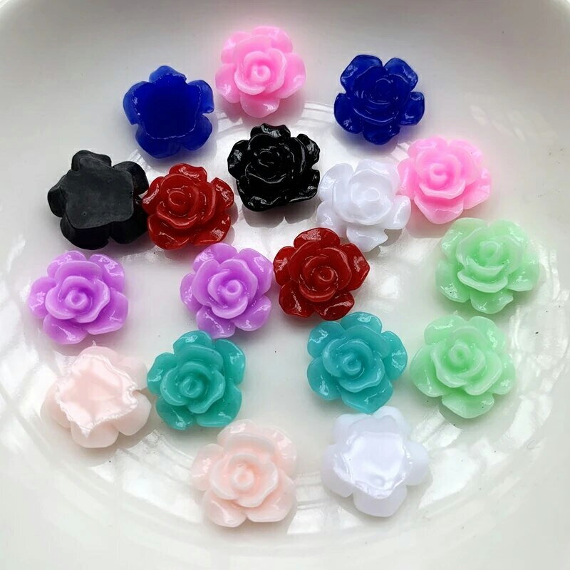13ミリ ローズアクリルパーツ/1個販売 13mm フラワー バラ 薔薇 花 ピアス チャーム ヘアゴム アクセサリー プラスティック イヤリング 貼り付け マ...