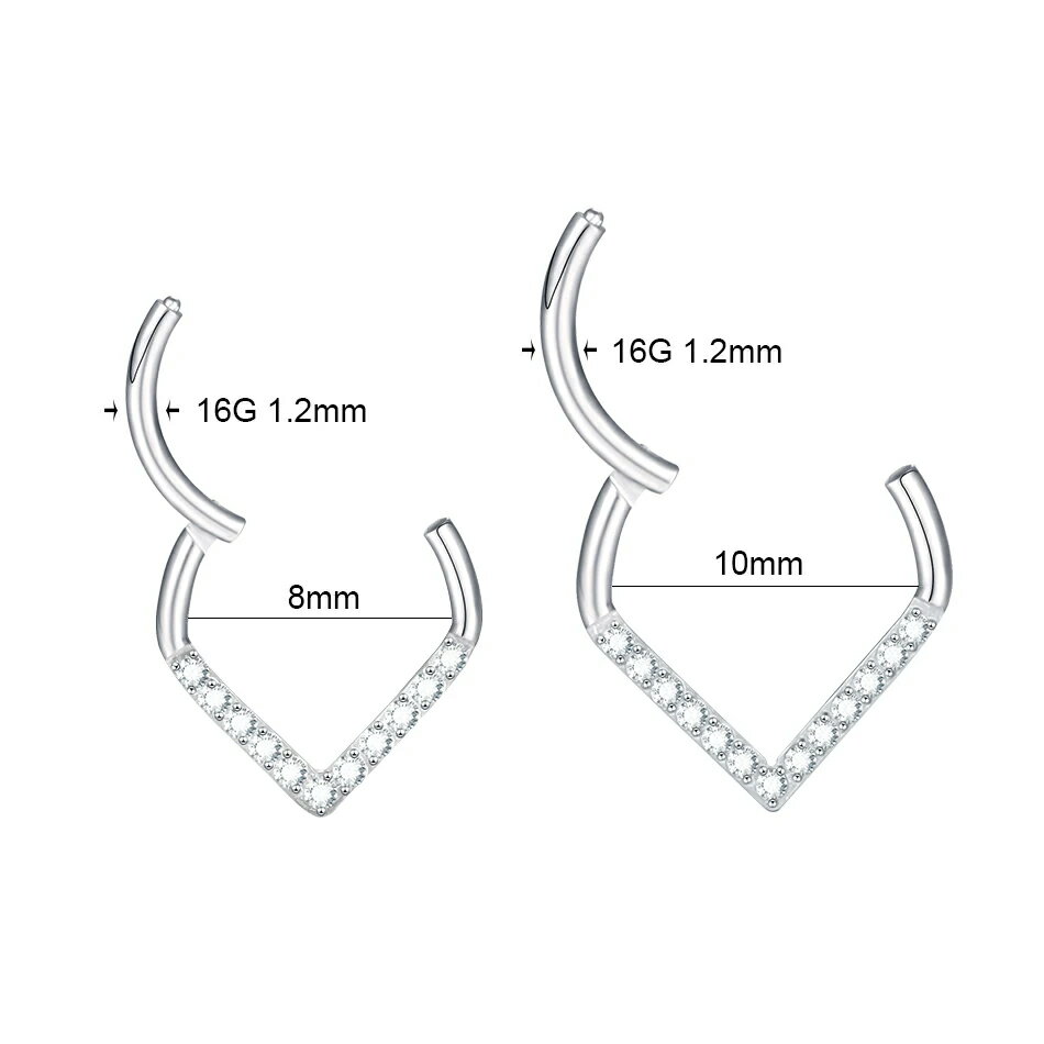 [16G チタングレード23 ボディピアス] G23チタン製ジュエルティアードロップ型クリッカー 16ゲージ セグメント 軟骨 耳 鼻シルバー 銀色 メンズ レディース リング型 ワンタッチ 男性 女性 ストーン クリスタル キュービックジルコニア キラキラ 涙型 雫型 シズク型 滴型